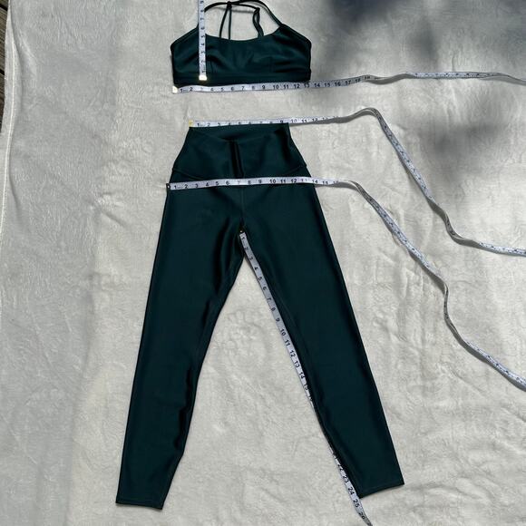 Alo Yoga Airlift Intrigue Bra M 7/8 High-Waist Airlift Legging S Midnight Green - Picture 7 of 16
